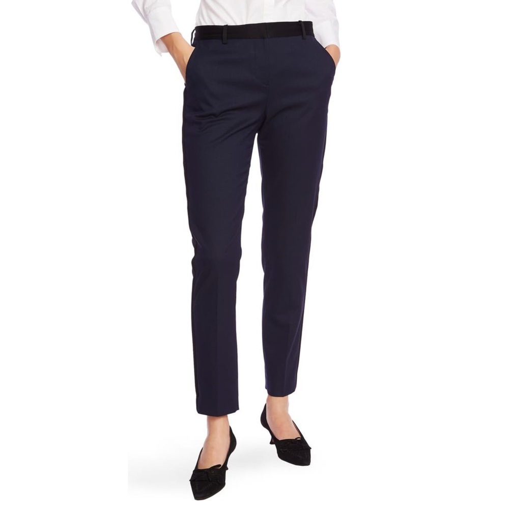 Court and Rowe Slim Stretch Twill Straight Leg Pants in Blue Night